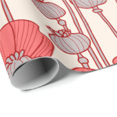 Papier Cadeau Seamless pattern with poppies.  (Coin rond)