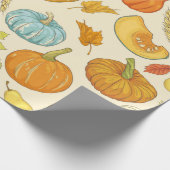 Papier Cadeau Seamless pattern with pumpkins, autumn leaves, app (Coin)