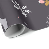 Papier Cadeau  seamless pattern with reindeer, fir trees and sno (Coin rond)