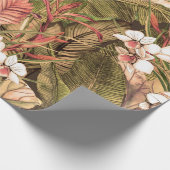 Papier Cadeau Seamless pattern with tropical leaves and flowers. (Coin)