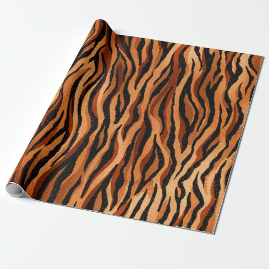 Papier Cadeau seamless tiger skin pattern. hand drawn (Déroulé)