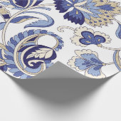 Papier Cadeau Seamless traditional Indian blue paisley patternpa (Coin)