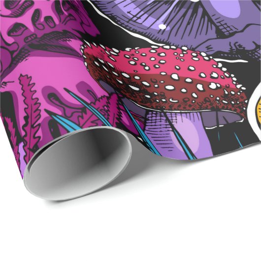 Papier Cadeau Seamless wallpaper pattern. Bright Magic Psychedel (Coin rond)