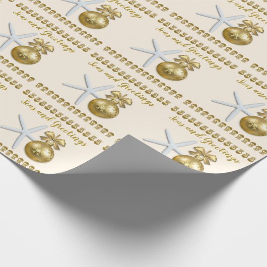 Papier Cadeau Seas et salutations Tropical Noël envelopper cadea (Coin)