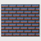 Papier Cadeau Sebastian Prénom Graffiti blue orange (Plat)