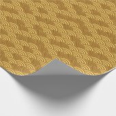 Papier Cadeau Seigaiha Japon Wave Gold Rainbow Motif (Coin)
