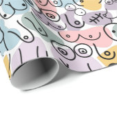 Papier Cadeau seins pastel (Coin rond)