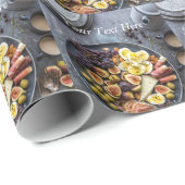 Papier Cadeau Sélection de nourriture italienne (Coin rond)