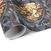 Papier Cadeau Sélection italienne de nourriture (Coin rond)