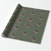 Papier Cadeau selle cônes de pin chardon & plaid (Déroulé)