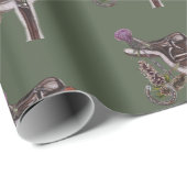 Papier Cadeau selle cônes de pin chardon & plaid (Coin rond)