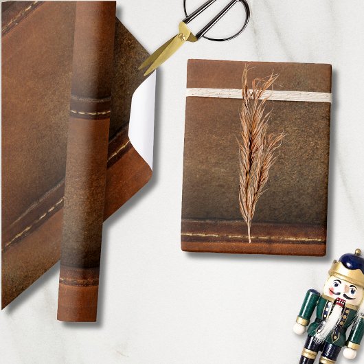 Papier Cadeau Selle Up Tan Faux Cuir