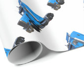 Papier Cadeau Semi camion bleu-clair dans la vue de trois-quarts (Coin rond)