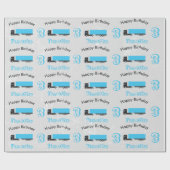 Papier Cadeau Semi-remorque Camion Transport Camions Anniversair (Plat)