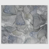 Papier Cadeau Sensations de marbrage gris argenté (Plat)