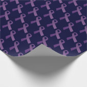 Papier Cadeau Sensibilisation au cancer du ruban pourpre (Coin)