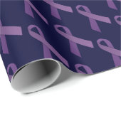 Papier Cadeau Sensibilisation au cancer du ruban pourpre (Coin rond)