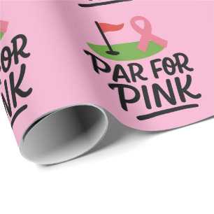 Papier Cadeau Sensibilisation au cancer du sein avec ruban rose 