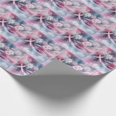 Papier Cadeau Sensibilisation au cancer du sein Ruban rose Abstr (Coin)