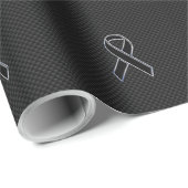 Papier Cadeau Sensibilisation au ruban Fibre de carbone noire (Coin rond)