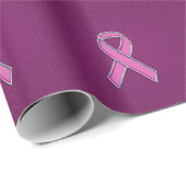 Papier Cadeau Sensibilisation au ruban rose Fuchsia Fibres de ca (Coin rond)