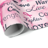 Papier Cadeau Sensibilisation des survivants du cancer du sein (Coin rond)