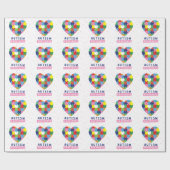 Papier Cadeau sensibilisation sur l'autisme rose (Plat)