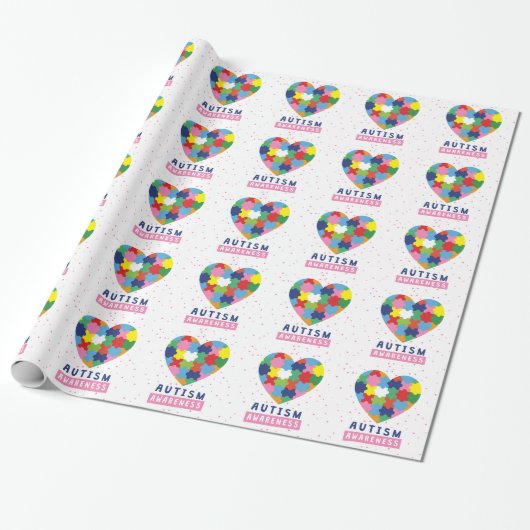 Papier Cadeau sensibilisation sur l'autisme rose (Déroulé)