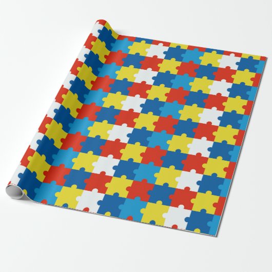 Papier Cadeau Sensibilisation sur l'autisme Spectrum Jigsaw Puzz (Déroulé)