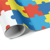 Papier Cadeau Sensibilisation sur l'autisme Spectrum Jigsaw Puzz (Coin rond)