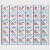 Papier Cadeau Sentiment de lutte Nom Âge Anniversaire (Plat)