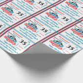 Papier Cadeau Sentiment de lutte Nom Âge Anniversaire (Coin)