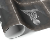 Papier Cadeau Sepia Basketball (Coin rond)