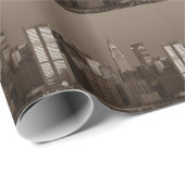 Papier Cadeau Sepia New York (Coin rond)