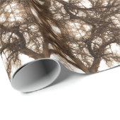 Papier Cadeau Sépia occidental avec cheval et chêne (Coin rond)