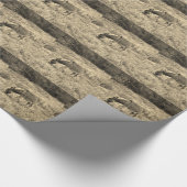 Papier Cadeau Sepia Tone Donkey à Field. (Coin)