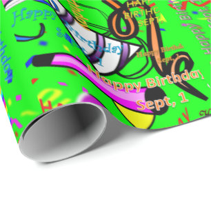 Papier Cadeau sept, 1 anniversaire de enfant