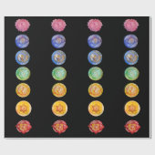 Papier Cadeau Sept chakras aquarelle (Plat)