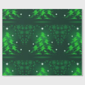 Papier Cadeau Sept Chevaux dansants Abstraits Arbre Grand Vert (Plat)