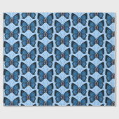 Papier Cadeau Septembre Anniversaire Blue Butterfly Design Regal (Plat)