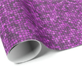 Papier Cadeau Sequins violets (Coin rond)