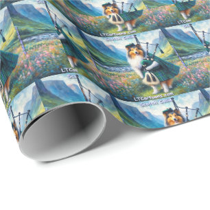 Papier Cadeau Sérénade du Colley Écossais – Cornemuses et Capric