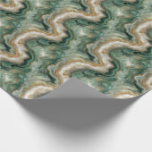 Papier Cadeau Serene Green Marble Waves (Coin)