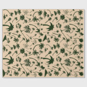 Papier Cadeau Sérénité tropicale Feuilles de palmiers (Plat)