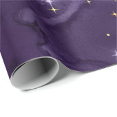 Papier Cadeau Série Conception Galaxie Violette 8 (Coin rond)
