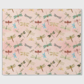 Papier Cadeau Série Libellules Vintage Design 3 (Plat)