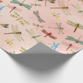 Papier Cadeau Série Libellules Vintage Design 3 (Coin)