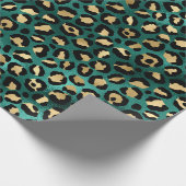 Papier Cadeau Série Teal et Or Léopard Design 3 (Coin)