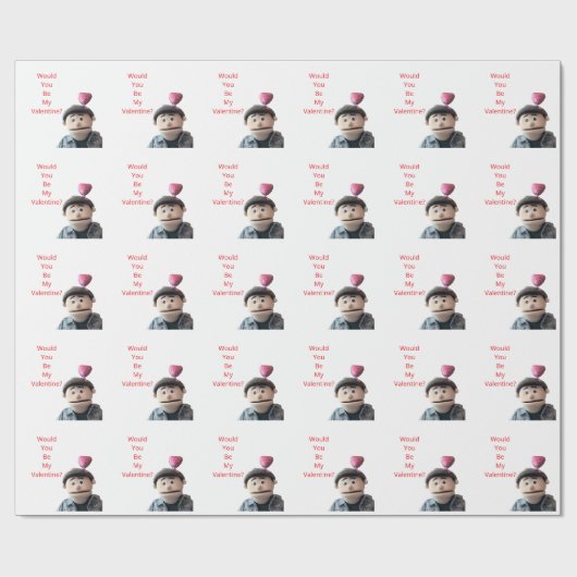 Papier Cadeau Seriez-vous mon Valentin? (Plat)