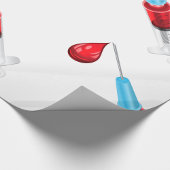 Papier Cadeau Seringue De Sang Avec Une Baisse Rouge